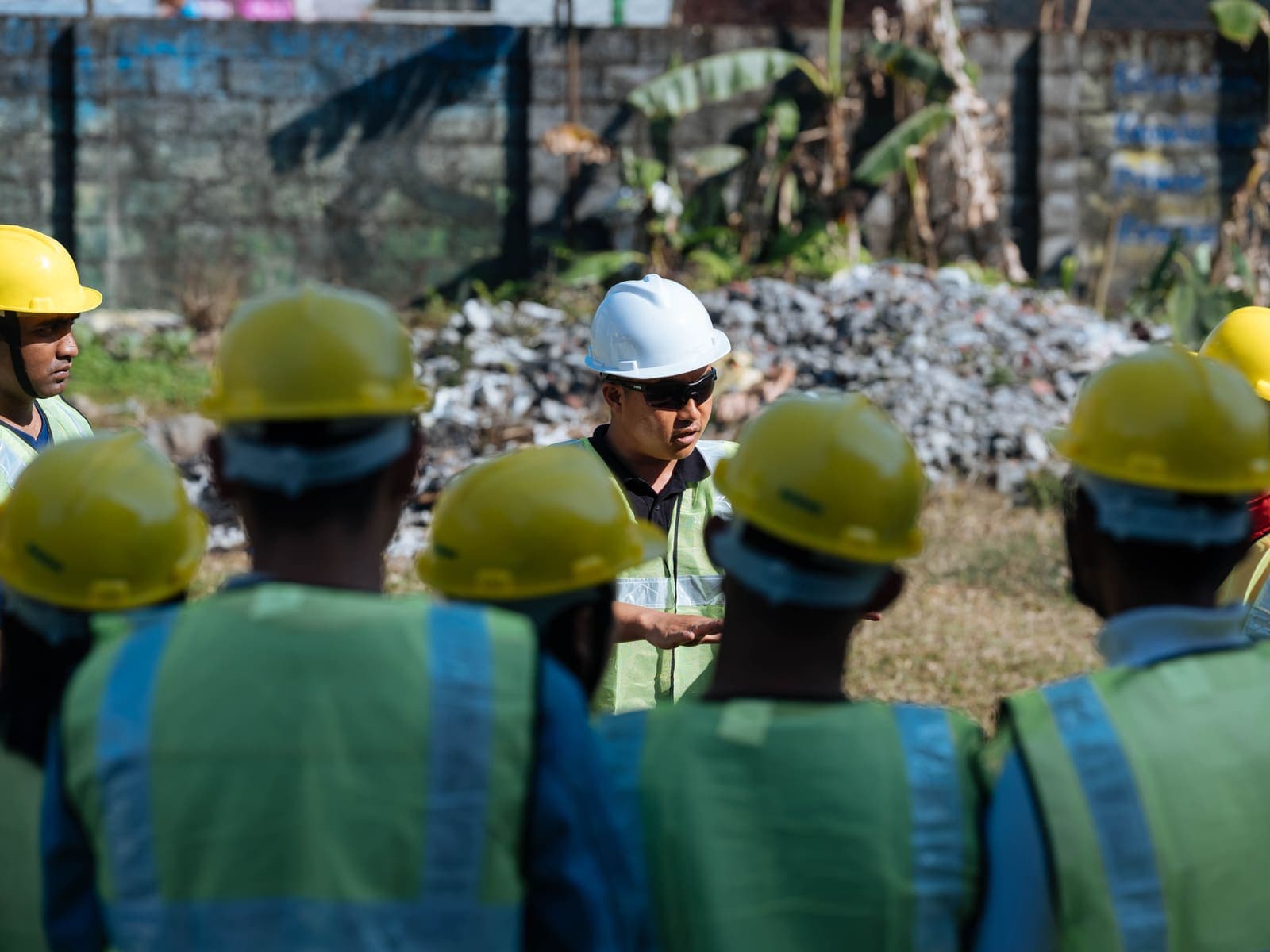 Site briefing for a construction cohort in Pokhara